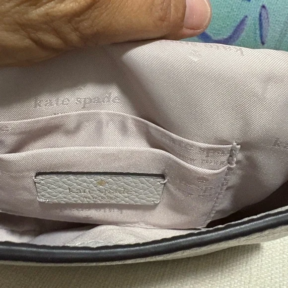 Kate Spade Light Gray Pebbled Crossbody Bag - Picture 8 of 8
